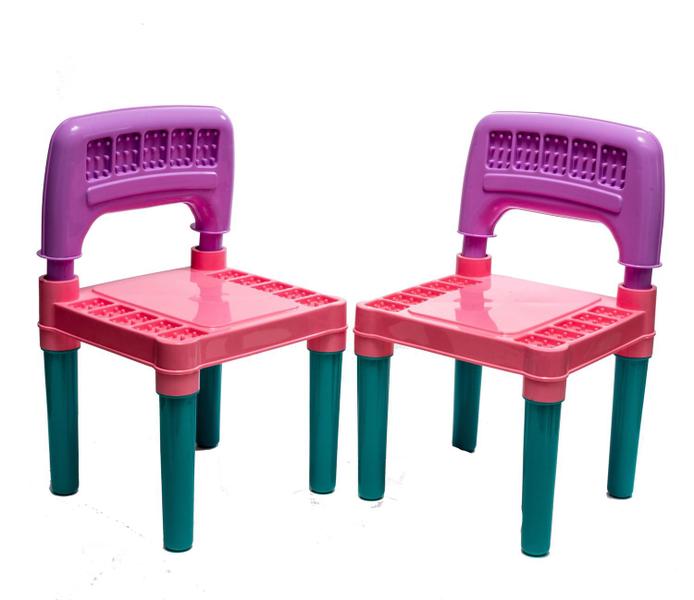 Imagem de Mesinha De Menina Aprender Alfabeto Com 2 Cadeiras