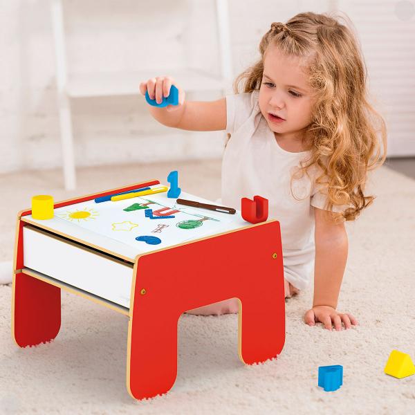 Mesinha Didática 2 Em 1 MDF Kit C/ Formas 958 - Junges Imagem de Mesinha Didática 2 Em 1 MDF Kit C/ Formas 958 - Junges