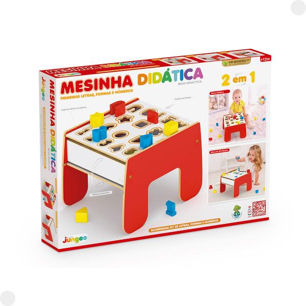 Mesinha Didática 2 Em 1 MDF Kit C/ Formas 958 - Junges Imagem de Mesinha Didática 2 Em 1 MDF Kit C/ Formas 958 - Junges