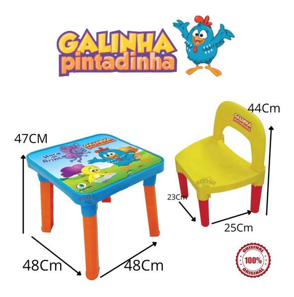 Imagem de Mesinha Infantil Cadeira E Boneco Galinha Pintadinha 0360