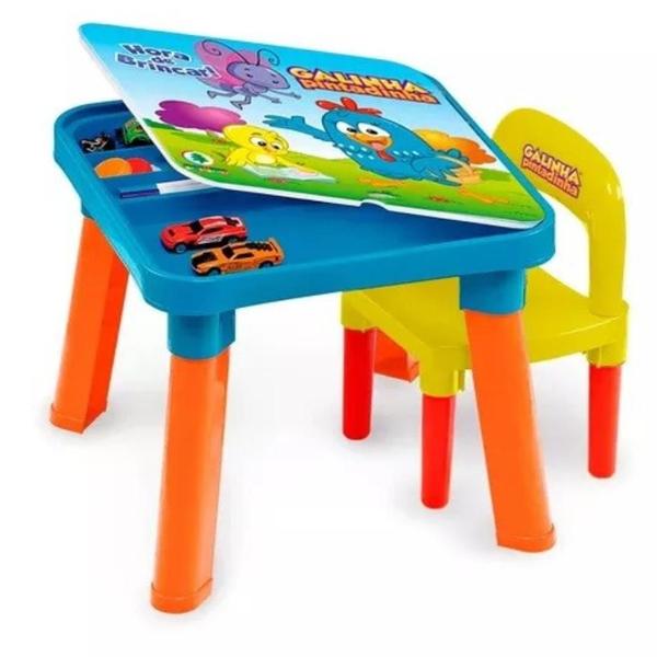 Mesinha Infantil Didática Mesa 2 Cadeiras Divisória - MONTE LIBANO Imagem de Mesinha Infantil Didática Mesa 2 Cadeiras Divisória