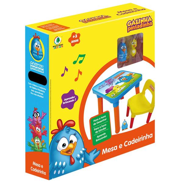 Mesinha Infantil Didática Mesa 2 Cadeiras Divisória - MONTE LIBANO Imagem de Mesinha Infantil Didática Mesa 2 Cadeiras Divisória