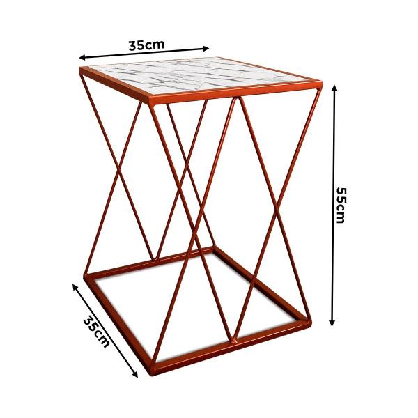 Imagem de Mesinha Lateral Alta Moderna p/ Decoração Sala Quarto Colima