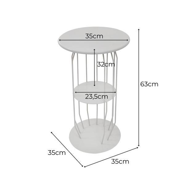 Imagem de Mesinha Lateral Industrial Silueta Alta Redonda 35cm