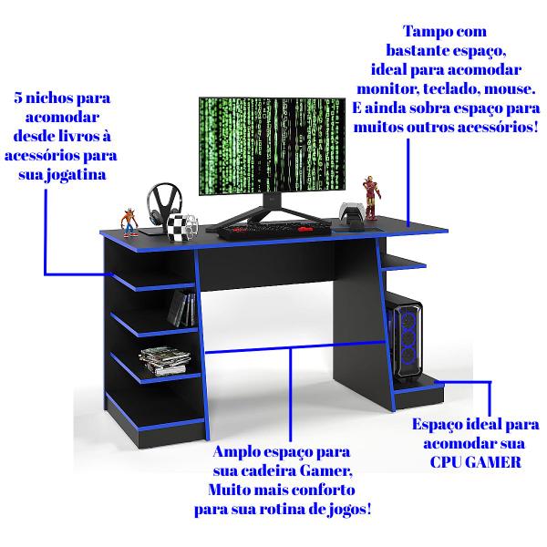 Imagem de Mesinha Mesa Gamer Computador Notebook Estudo Trabalho Star