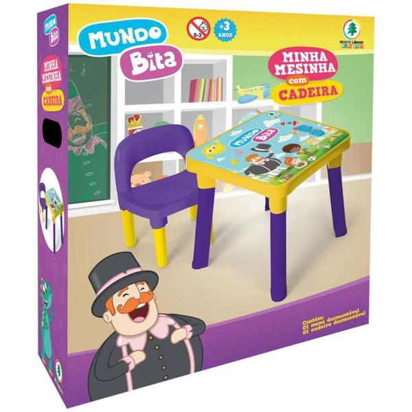 Imagem de Mesinha Mesa Infantil Plástico C/ Cadeira Mundo Bita Oferta