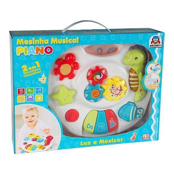 Imagem de Mesinha Musical Infantil Piano Mar Luz E Som 2 Em 1-Braskit