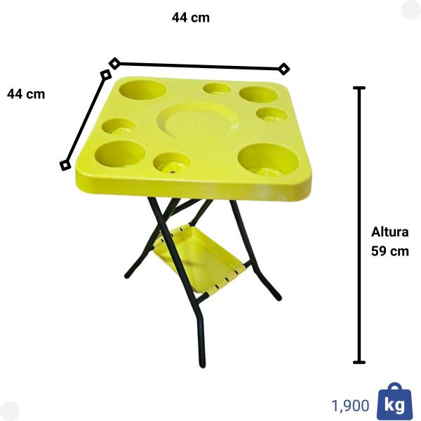 Imagem de Mesinha petisqueira dobrábel amarela com bandeja