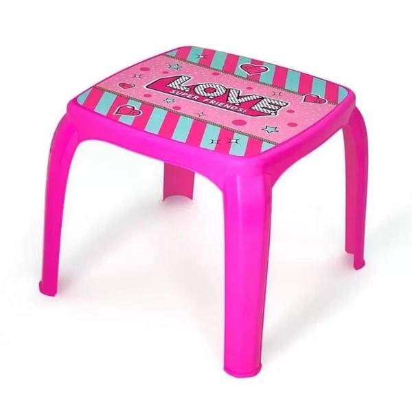 Imagem de Mesinha Pink Decorada Love para Crianças Mesa Infantil Usual