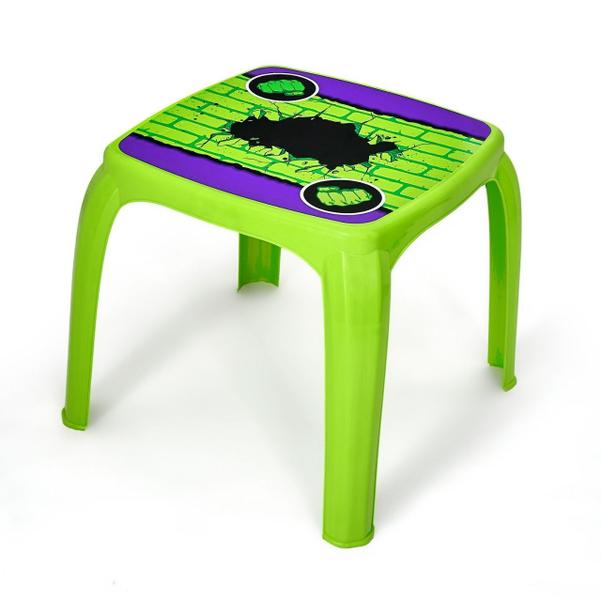 Mesinha Plastica Infantil P/ Criança Decorada Hulk Verde - Usual Utilidades Imagem de Mesinha Plastica Infantil P/ Criança Decorada Hulk Verde - Usual Utilidades