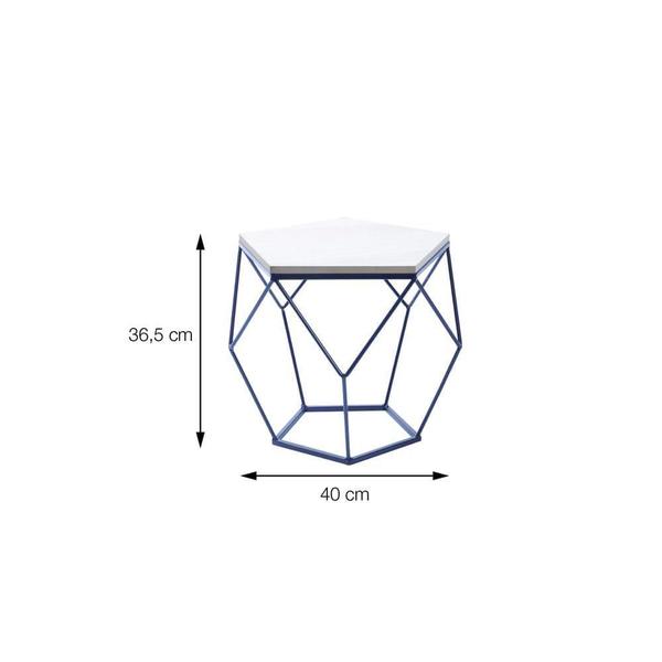 Imagem de Mesinha Prisma Preto Tampo Madeira Base Metal