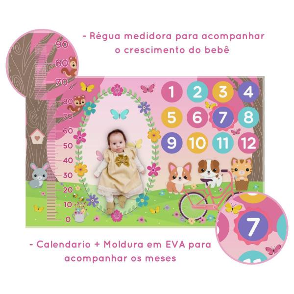 Imagem de Mesversario Jardim Encantado Cenario Para Fotos Do Bebe Com Moldura Menina Lençol 100% Poliester