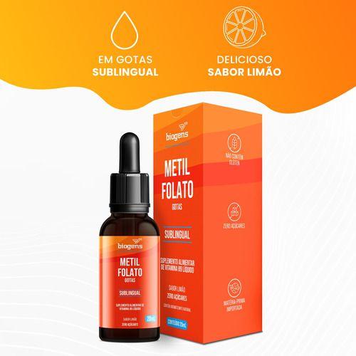 Imagem de Metilfolato B9 Vegan Gotas Sublingual, Limão, 20ml Biogens