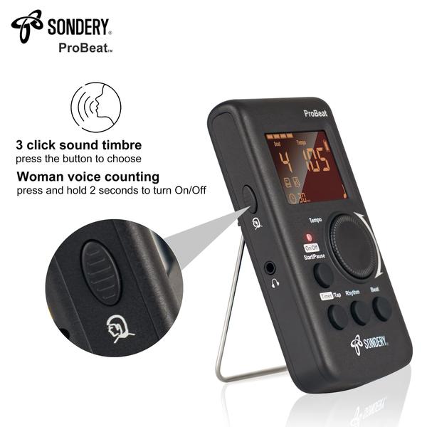 Imagem de Metrônomo digital Sondery ProBeat para guitarra e piano e tambor