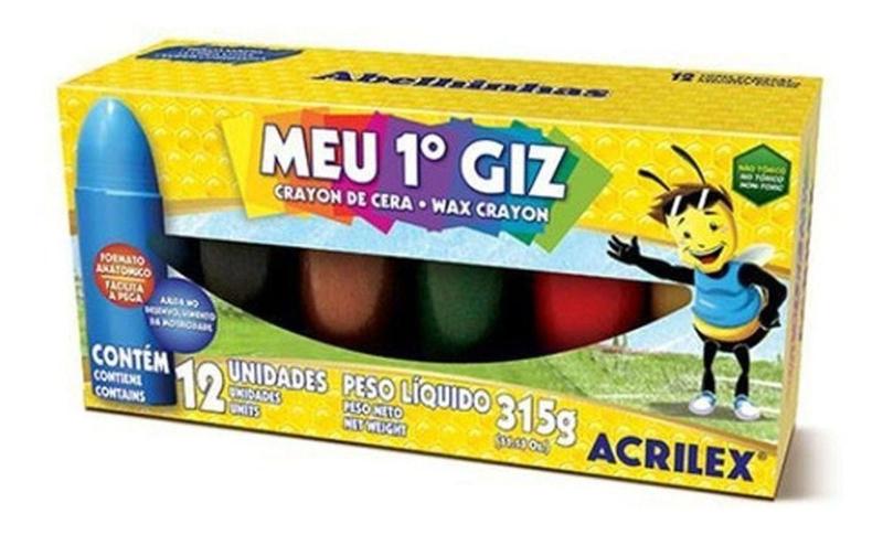 Imagem de Meu Primeiro Giz De Cera 12 Cores Acrilex 1º 09512