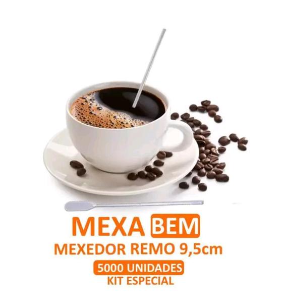 Imagem de Mexedor de café 9,5cm Cristal Mexa bem 10 pacotes com 500 unidades