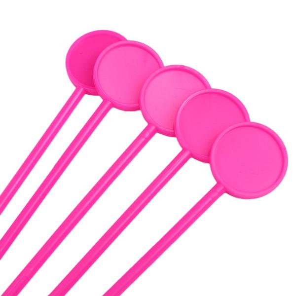 Imagem de Mexedor de Drink Rosa Neon 18,5cm Para Festas 30 Unidades