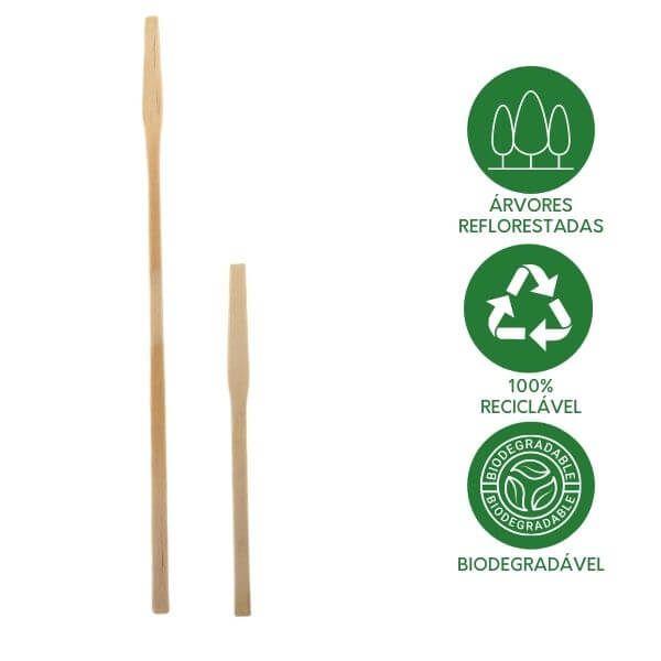 Imagem de Mexedor Madeira 9cm Biodegradável Café Curto - 500un