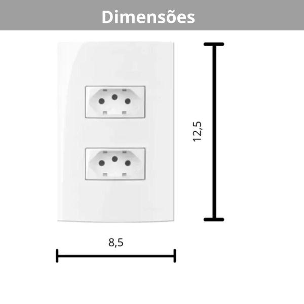 Imagem de Mg conj 2 tomadas sleek 20a 4x2 branco