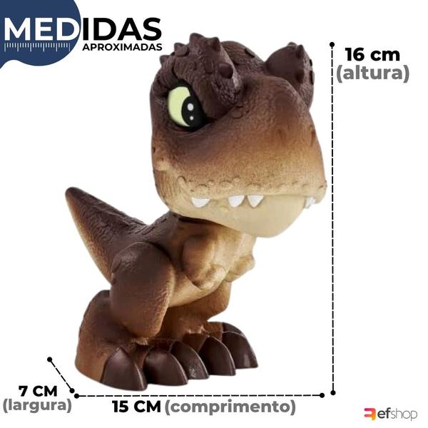 Imagem de MiBoneco Mini Dinossauro T-Rex Jurassic World Preto Brinquedo Criança Presente Menino  - Pupee