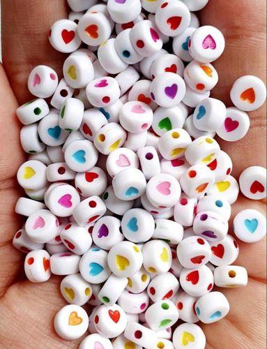 Imagem de Miçanga Coração Branco Multicolor 50g Minimalista Pulseira