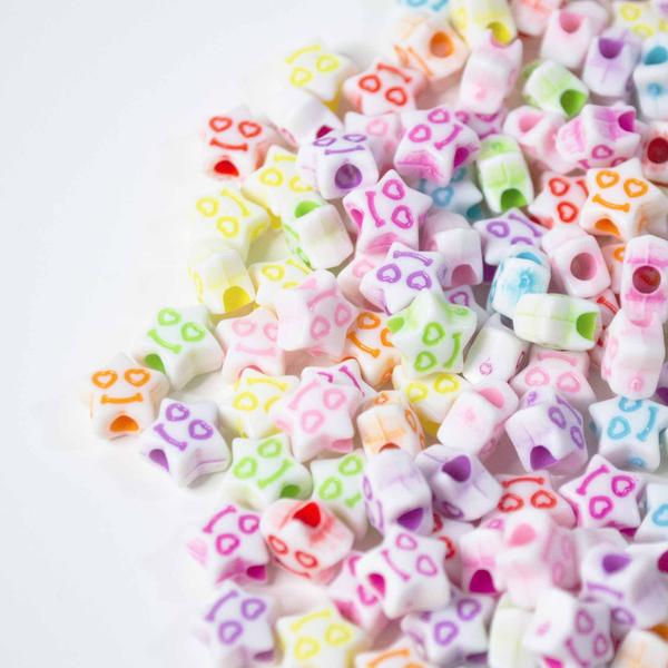 Miçanga Estrela Branca Smile MultiColor 10MM 110Uni 22g - La Mode Arte e Criação Imagem de Miçanga Estrela Branca Smile MultiColor 10MM 110Uni 22g