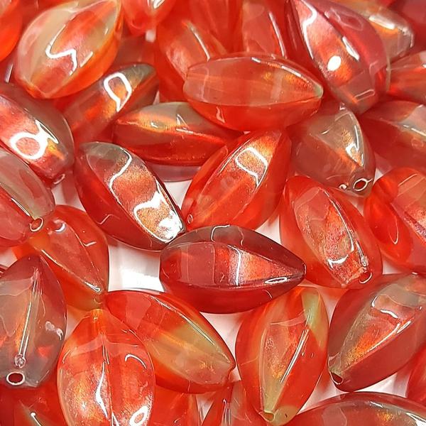 Imagem de Miçanga Oval Conta Perolizada 5067 Vermelho 100g