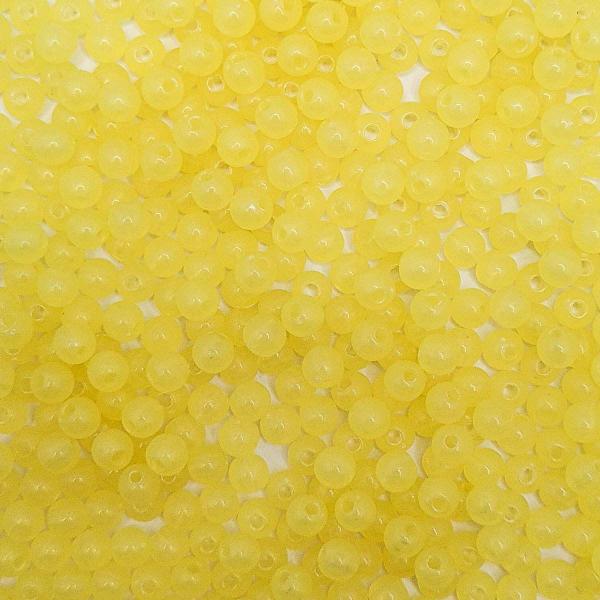 Imagem de Miçanga Passante Bola Lisa Plástico Amarelo Transparente 6mm 1000pçs 150g