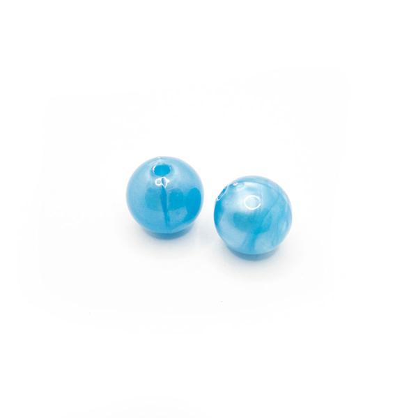 Imagem de Miçanga Passante Bola Lisa Plástico Azul 13mm 10pçs 18g