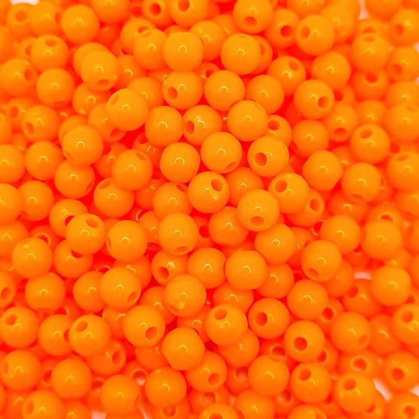 Imagem de Miçanga Passante Bola Lisa Plástico Laranja 6mm 100pçs 15g