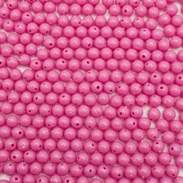 Imagem de Miçanga Passante Bola Lisa Plástico Rosa 6mm 1000pçs 150g