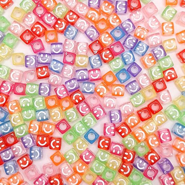 Miçanga Passante Dado Smile Acrílico Colorido 6mm 500pçs 100g - Macall Imagem de Miçanga Passante Dado Smile Acrílico Colorido 6mm 500pçs 100g