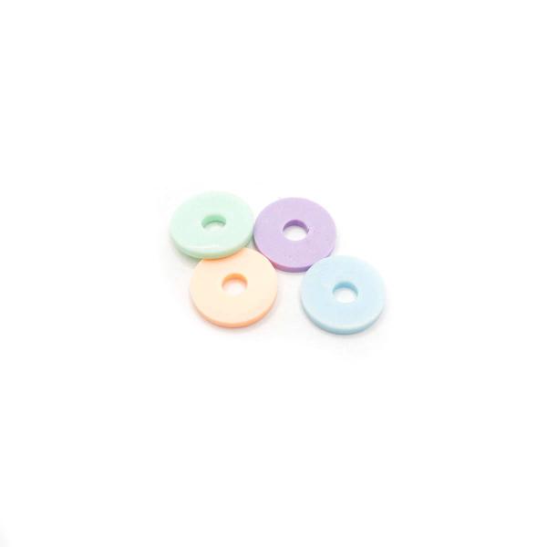 Miçanga Passante Disco Fimo Colorido Claro 8mm 300pçs 30g - Macall Imagem de Miçanga Passante Disco Fimo Colorido Claro 8mm 300pçs 30g