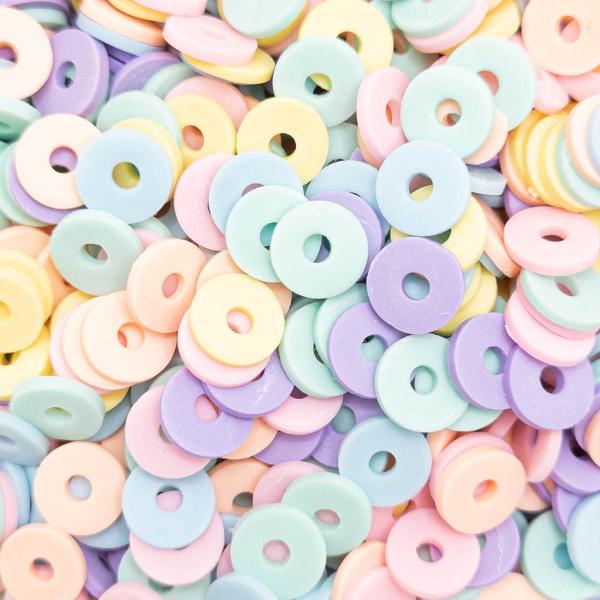 Miçanga Passante Disco Fimo Colorido Claro 8mm 300pçs 30g - Macall Imagem de Miçanga Passante Disco Fimo Colorido Claro 8mm 300pçs 30g