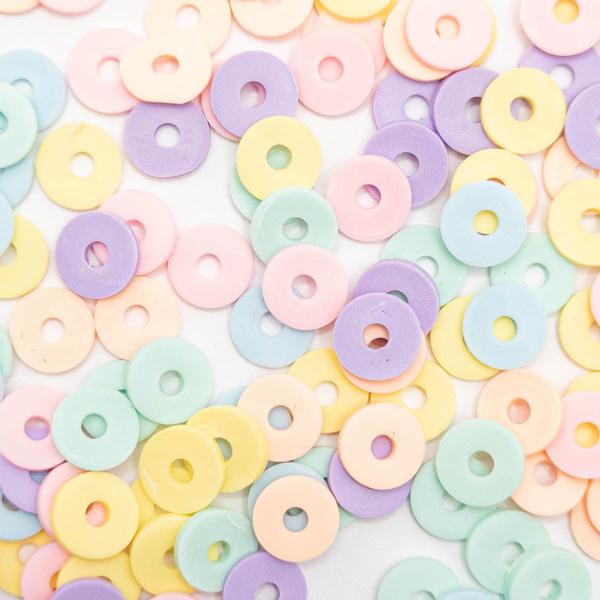 Miçanga Passante Disco Fimo Colorido Claro 8mm 300pçs 30g - Macall Imagem de Miçanga Passante Disco Fimo Colorido Claro 8mm 300pçs 30g