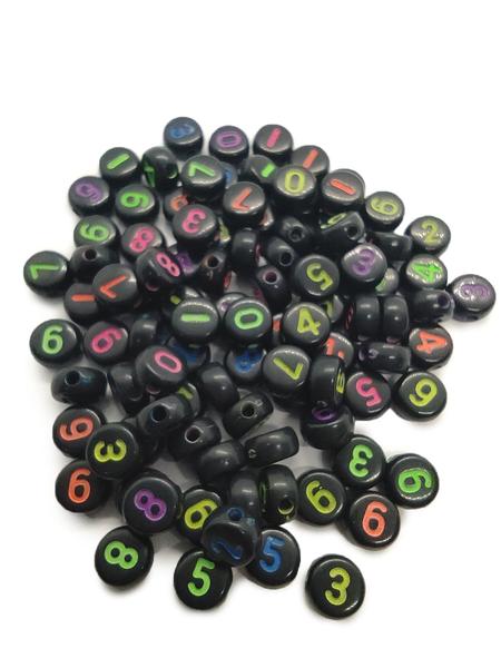 Imagem de Miçanga preta números coloridos