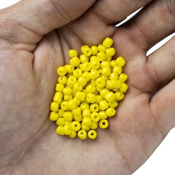 Imagem de Miçanga Vidro Amarelo 3,6mm 100g p/ Guia Umbanda Candomblé