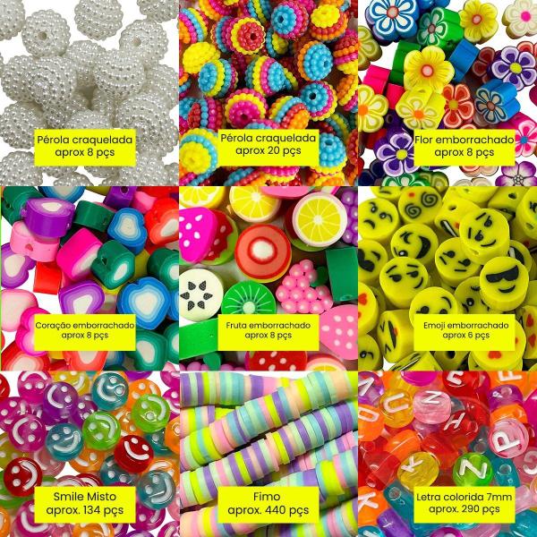 Imagem de Miçangas Coloridas Para Montar Pulseiras Colar Infantil 2300