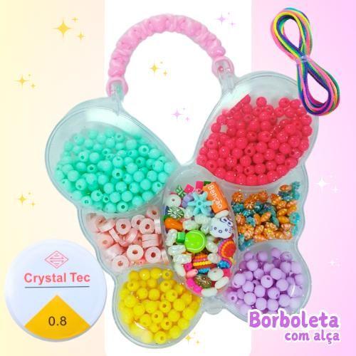 Miçangas kit infantil c/ entremeios p/ colar pulseira bijuteria e artesanato - loop variedades Imagem de Miçangas kit infantil c/ entremeios p/ colar pulseira bijuteria e artesanato