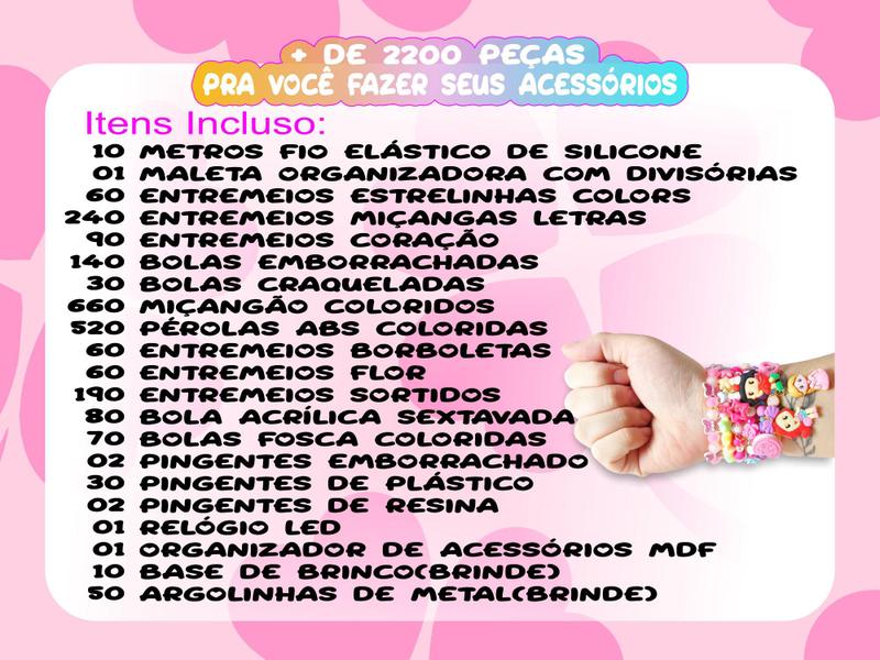 Imagem de Miçangas Para Fazer Pulseiras E Colar Kit 4000 Peças