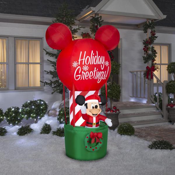 Imagem de Mickey Mouse de Natal inflável em balão de ar quente 2,1 m