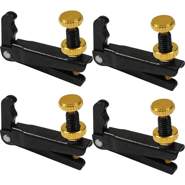 Imagem de Micro Afinador Violino Wittner Preto Dourado 3/4 4/4 (kit com 4)