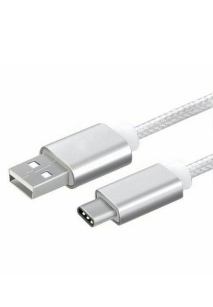 Imagem de Micro CABO USB TIPO C / 1 Metros De Cabo - Branco reforçado