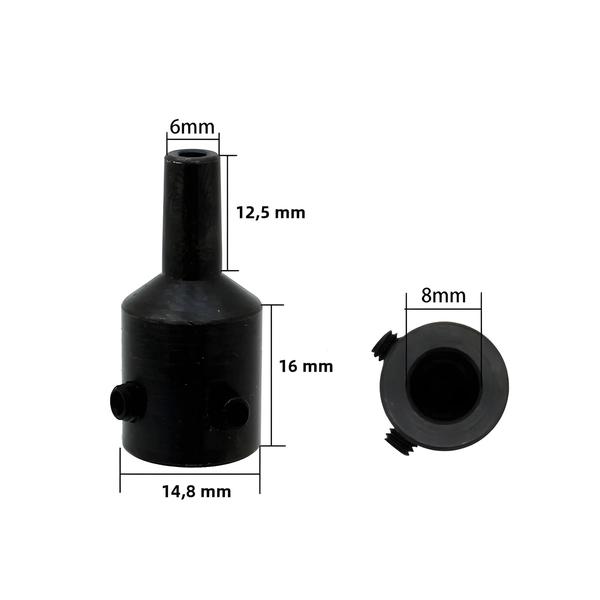 Imagem de Micro Mandril de Broca JT0 - 4mm, 5mm, 6mm e 8mm - Adaptador para Mini Cartucho Cônico