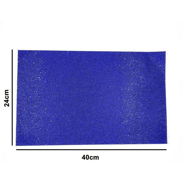 Imagem de Micro Manta de Stass Azul 40cm x 24cm - P/ Artesanatos e Confecções