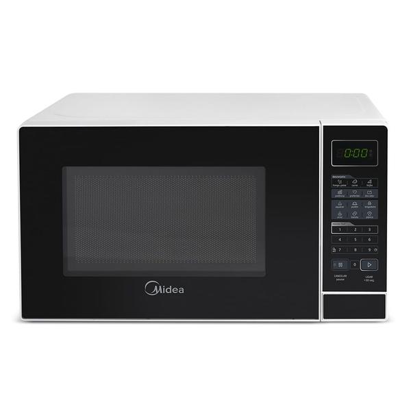 Micro-ondas 20L Branco Porta Preta Minuto Fácil Midea Micro-ondas 20L Branco Porta Preta Minuto Fácil Midea
