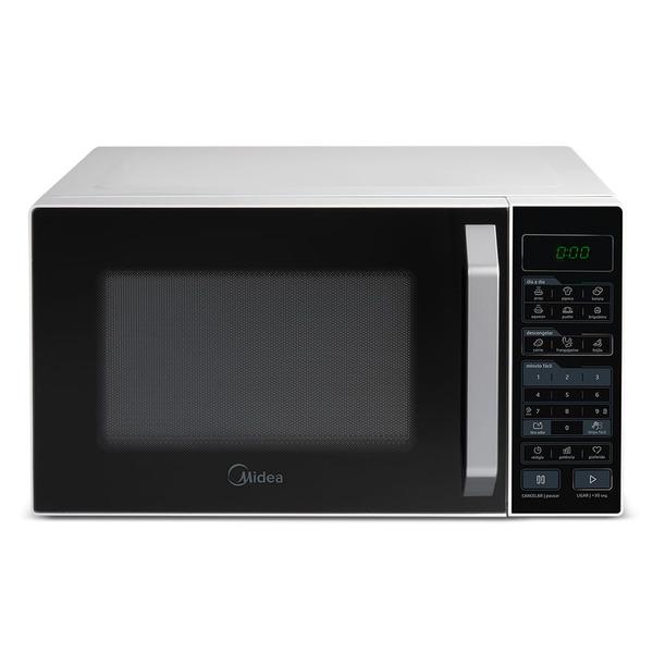 Micro-ondas 27L Branco Porta Preta SmartPlate Midea Micro-ondas 27L Branco Porta Preta SmartPlate Midea