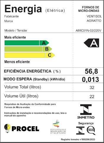 Imagem de Micro-ondas 32L Agratto AMIC01N Preto 220v