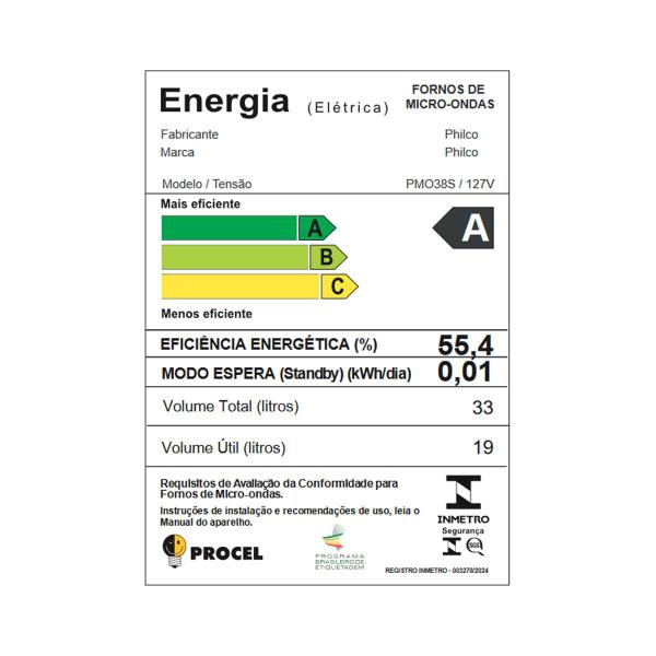 Imagem de Micro-ondas 33L Philco PMO38S Limpa Fácil 1400W