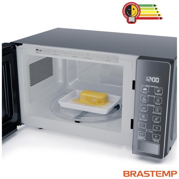 Imagem de Micro-ondas Brastemp 20 Litros Cor Inox com Funções Pré-Preparo - BMS20AR